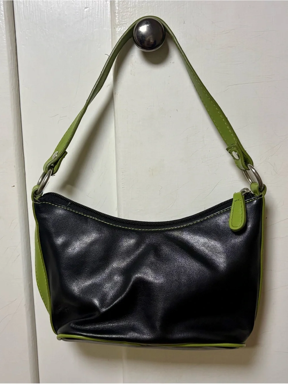 Vintage Y2K E Letter Monogram Faux Leather Mini Hand Bag Purse